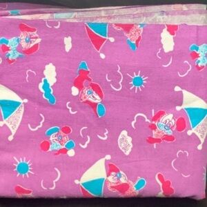 2.6 yd Flannel Cute Playful Dogs Umbrellas Fabric Remnant